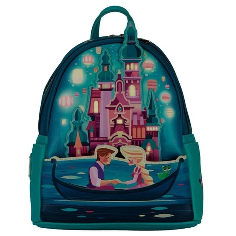 Disney Loungefly Rapunzel Castle Series Glow In The Dark Mini Backpack Cartoon Casual Backpack Gives Girls A Surprise Gifts