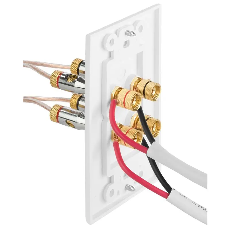 Exquisite-4X 4 Posts Speaker Wall Plate Home Theater Wall Plate Audio Panel For 2 Speakers