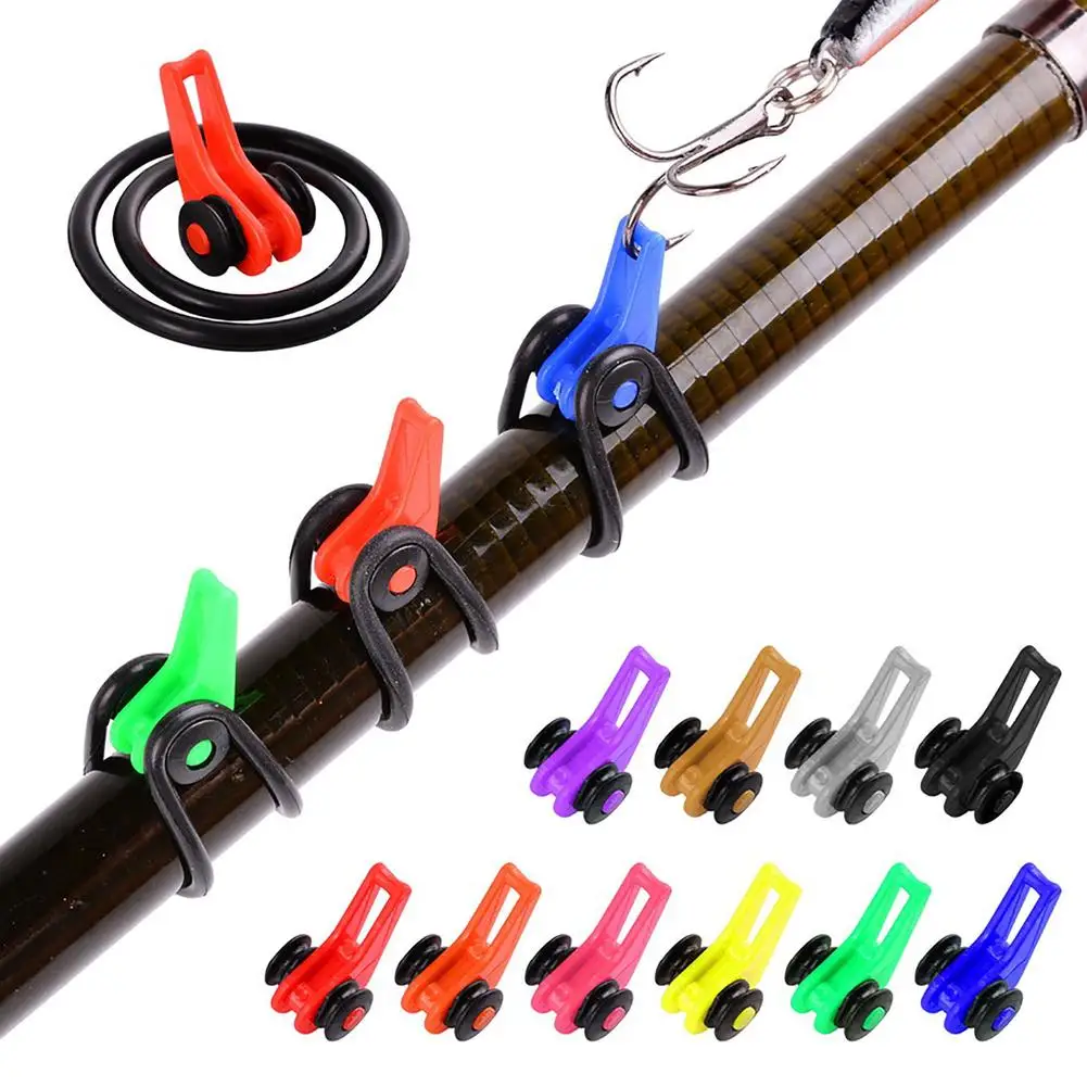 

10pcs Fishing Rod Pole Hook Keeper Multi-Color Jig Hooks Safety Keeping Holder Fishing Lure Bait Accessories Tools