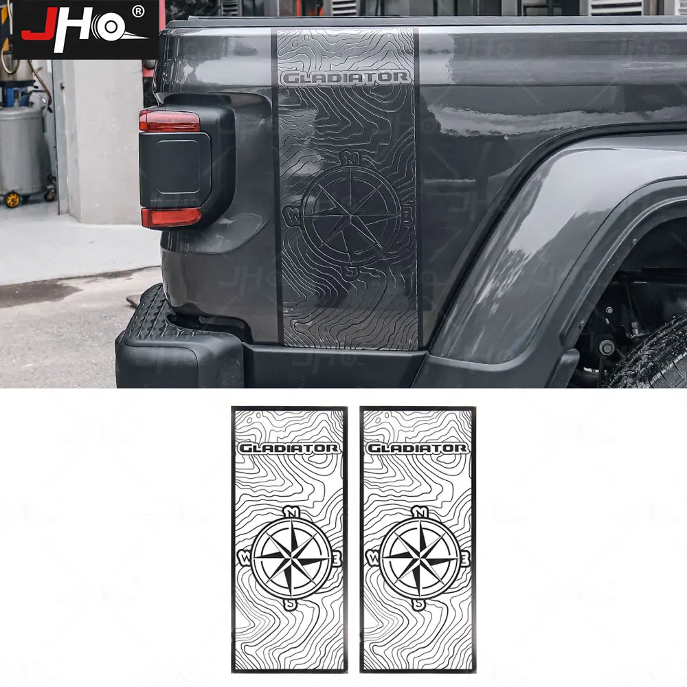 JHO Truck Body Stickers Personality Decals for Jeep Gladiator 2021 2022 2023 Graphic Vinyl