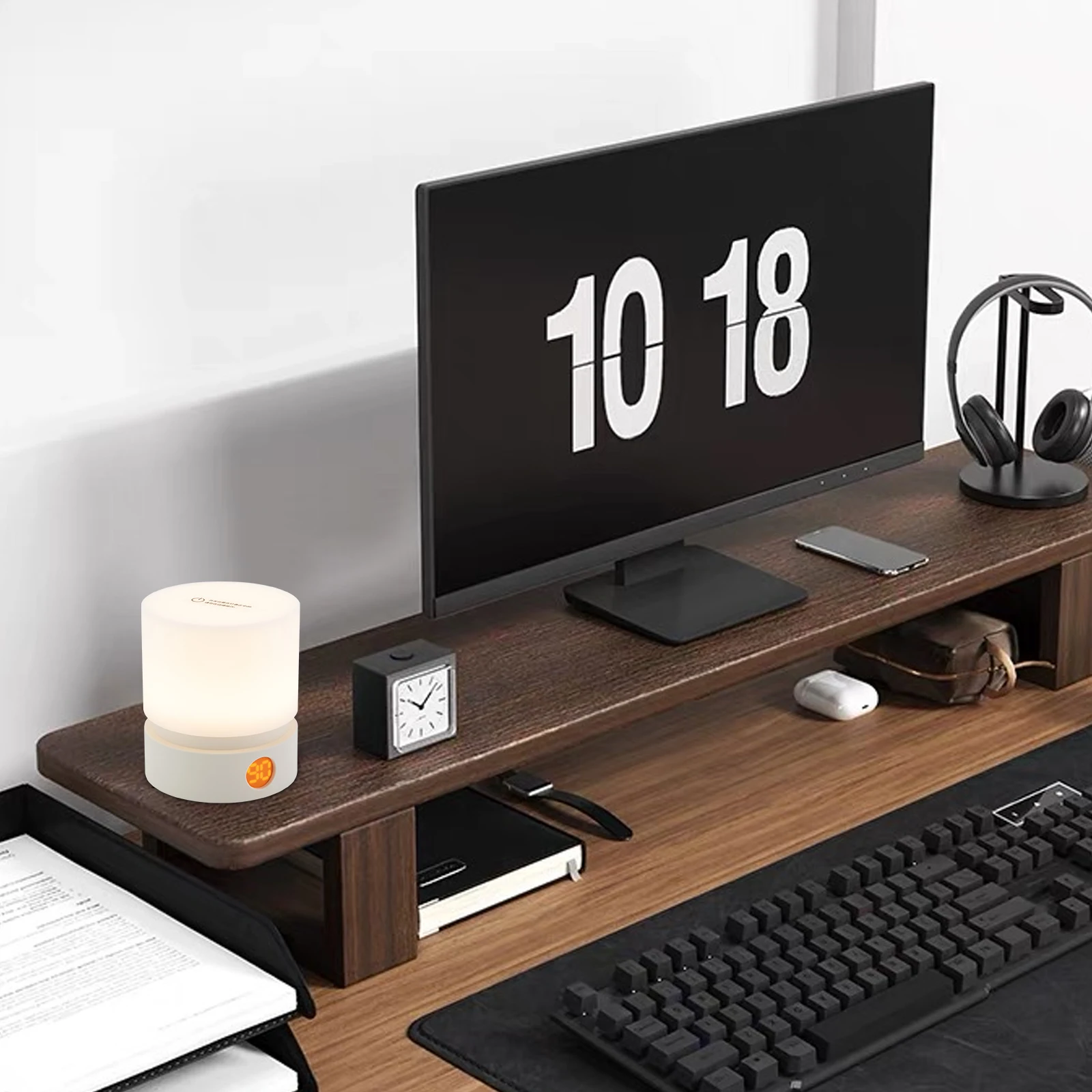 ضوء ليلي أنيق مع سطوع قابل للتعديل، وضع ضوء التنفس الناعم، مدمج ومحمول، مثالي لغرف النوم والمعيشة