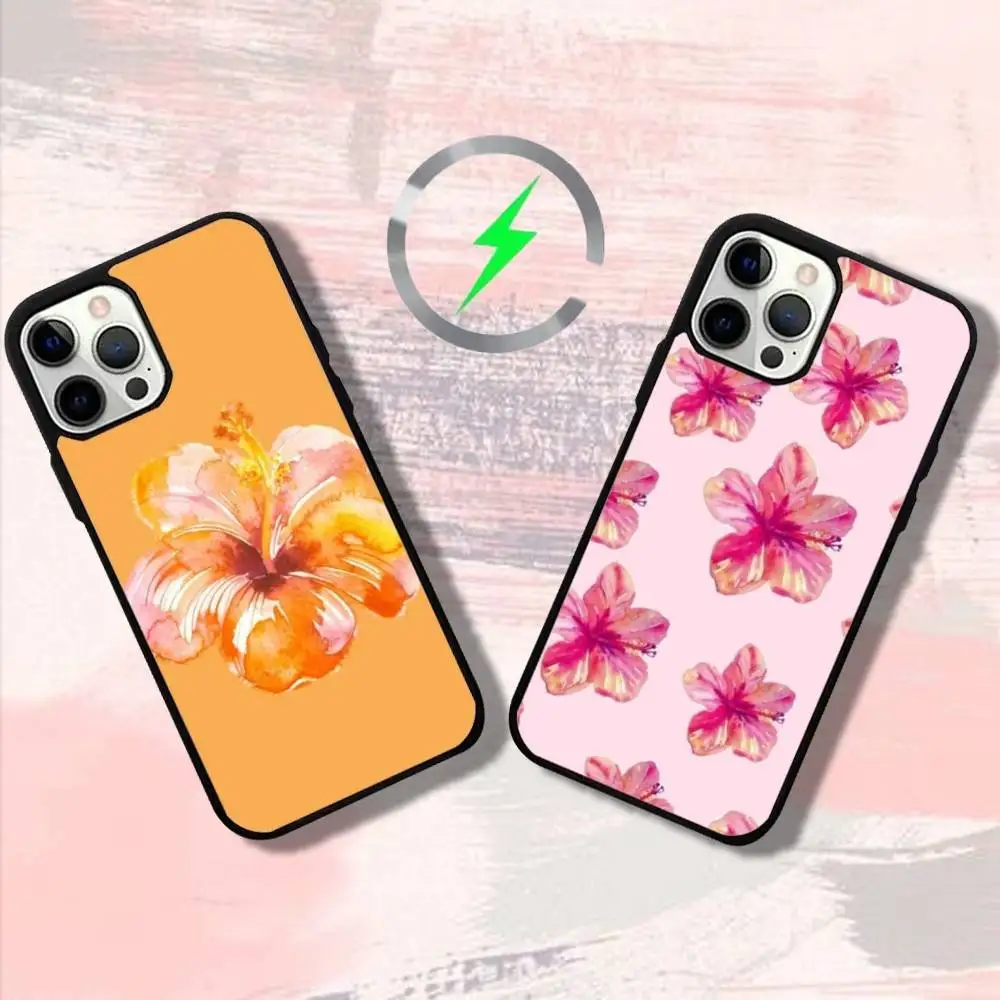 

Чехол для телефона с красивым цветком для iPhone 16,15,14,13,12,11, Pro, Max, Plus, Mini, SE4, E с магнитной беспроводной зарядкой Magsafe