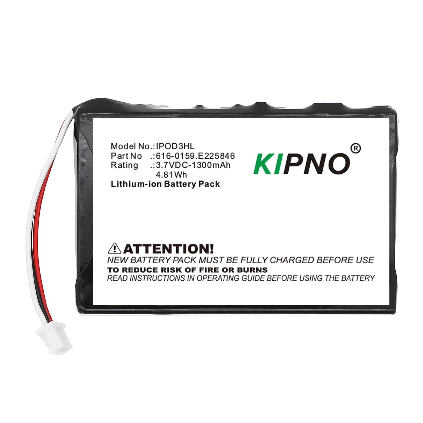 KIPNO Battery For IPod 3 3G 3rd Generation A1040 1300mAh 616-0159 High Quality Mobile Phone Replacement Accumulator view 4