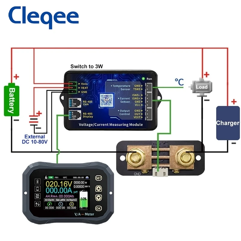 Imagem -06 - Cleqee Kg110f Testador de Bateria 120v 100a Coulomb Medidor de Capacidade Indicador de Bateria Tester Lcd Power Display Telefones Controle Kl110f