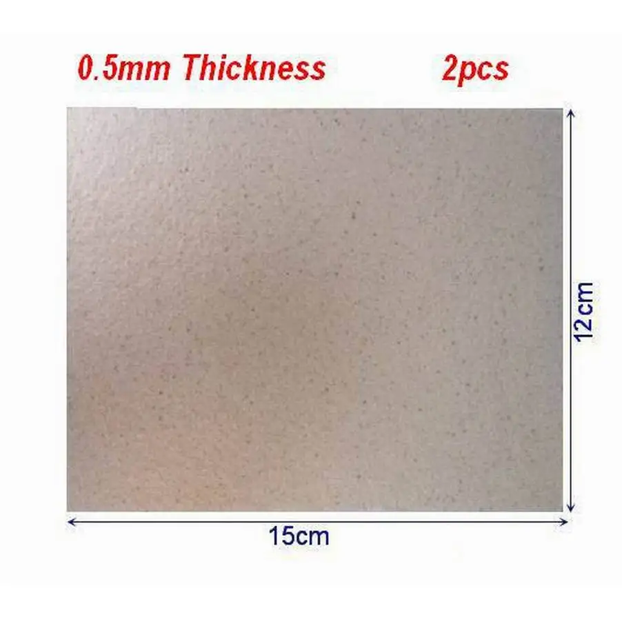 2pcs Microwave Oven Parts Mica Sheet 15cm x 12cm x 0.05cm Cut to Any Size Megohmit Mica Plate