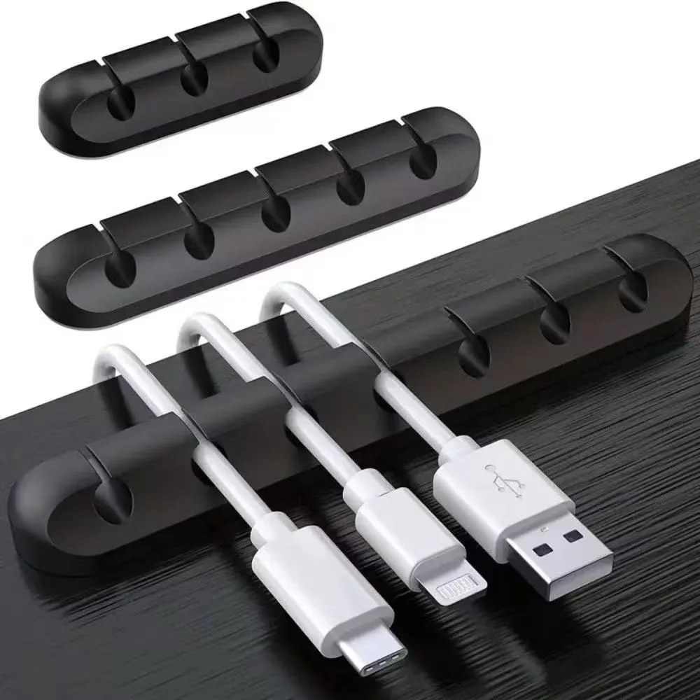Desktop Cable Winder Organizer Self‑Adhesive Wire Management Clips USB Cable Holder Tidy Tool for Keyboard Headphone Data Cables