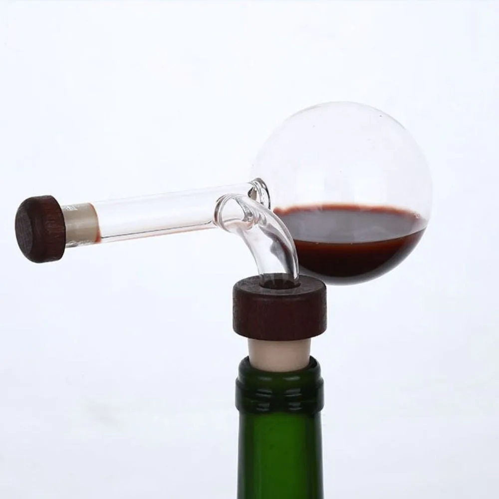 Fast Round/Peach Shaped Quick Wine Decanter Spout Glass Clear Wine Aerator Professional Wine Bottle Pourer Wine Enthusiasts