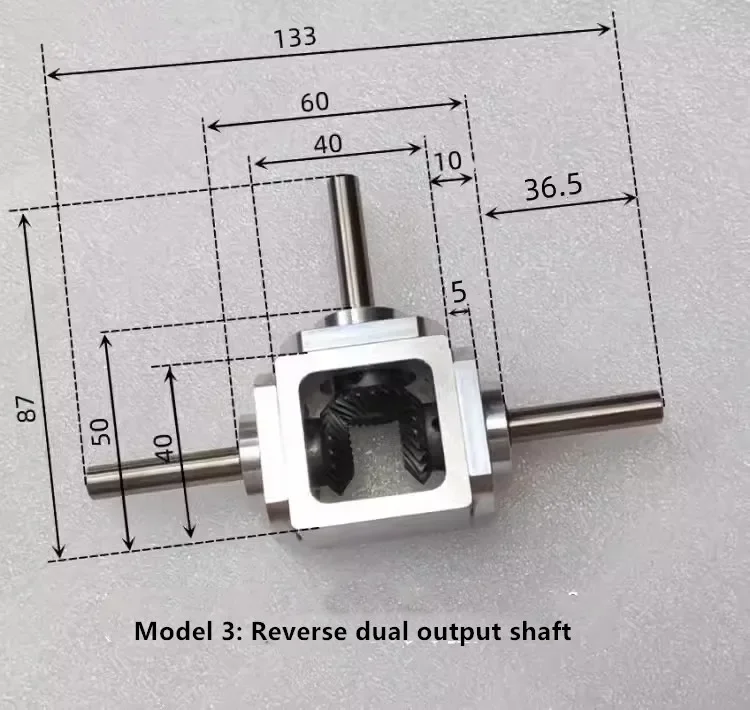 1:1 Cross Commutator Right Angle Drive Gearbox 1M 20T 8MM Spiral Bevel Gear Reducer