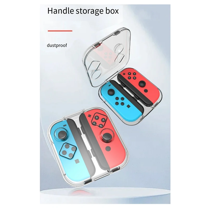 Transparent Storage Case For Switch/OLED Joy-Cons Handle Storage Box Dust-Proof High-Permeability Handle Storage