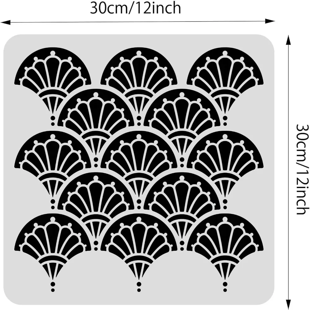 Lot de 12 pochoirs de décoration murale - Format A4 - Réutilisables - En plastique - Pour peinture sur bois, meubles, mur, décoration d'intérieur - Scrapbooking
