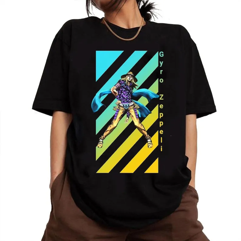 Gyro Zeppeli  Anime JJ's Bizarre Adventure T- Anime T-Shirt