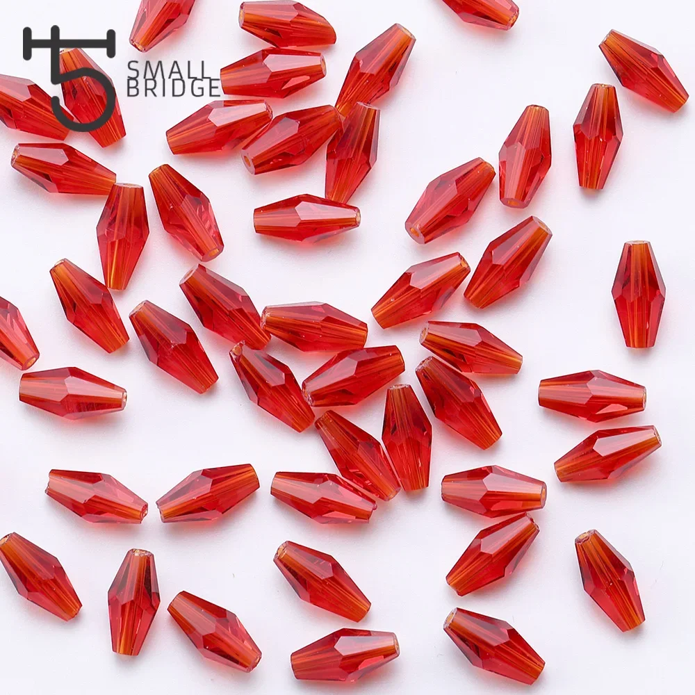 6*12 Czech Long Bicone Glass Beads For Jewelry Making Diy Accessories  Loose Red Crystal Faceted Beads Z702