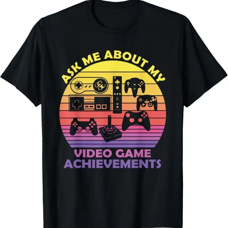 Ask Me About My Video Game Achievements Vintage Retro Gamer T Shirt