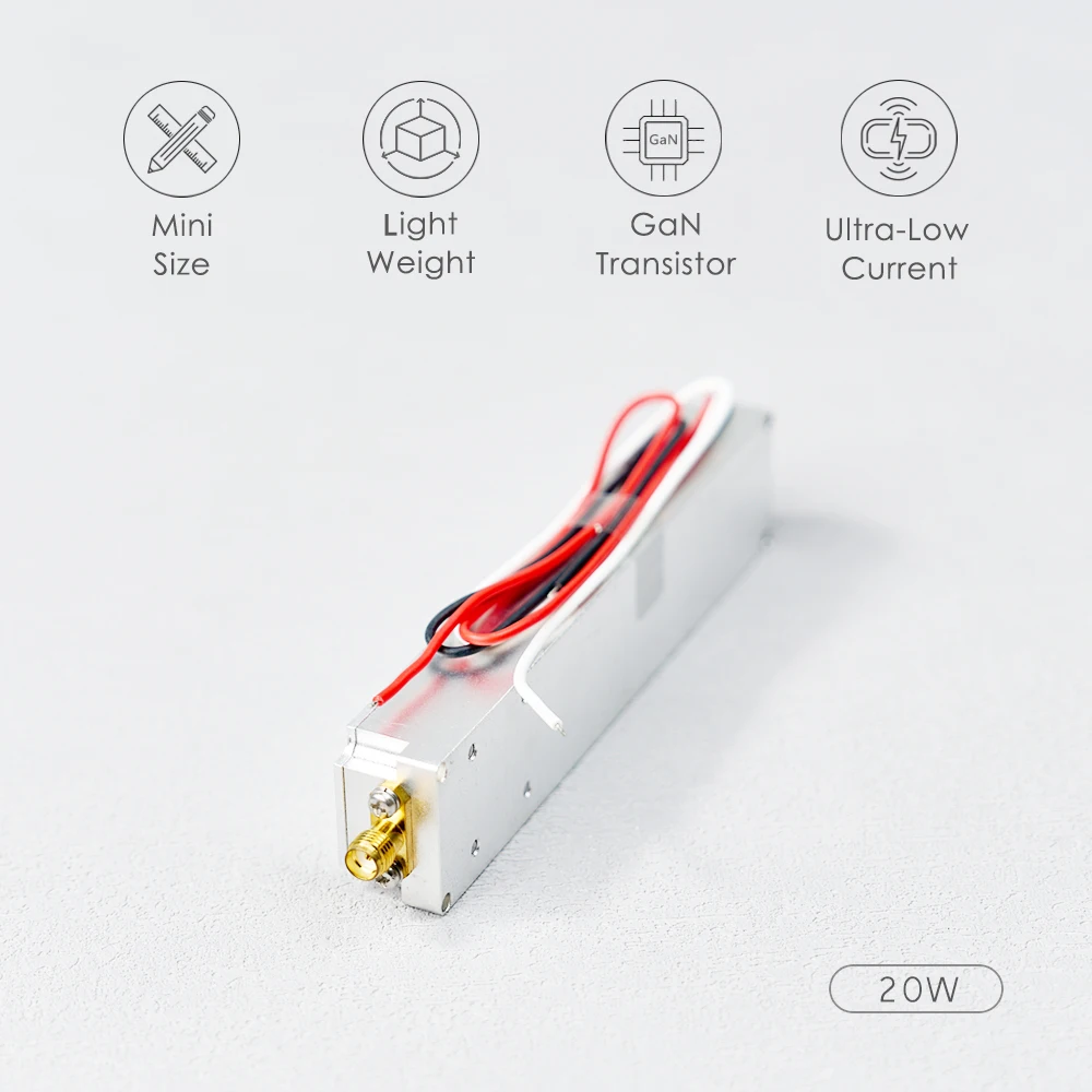 20W 720MHz-2.4GHz 700 800 900 1.2g 5.2g 5.8g GPS WiFi GaN Signal Power Amplifier Module VCO Source Circulator Module