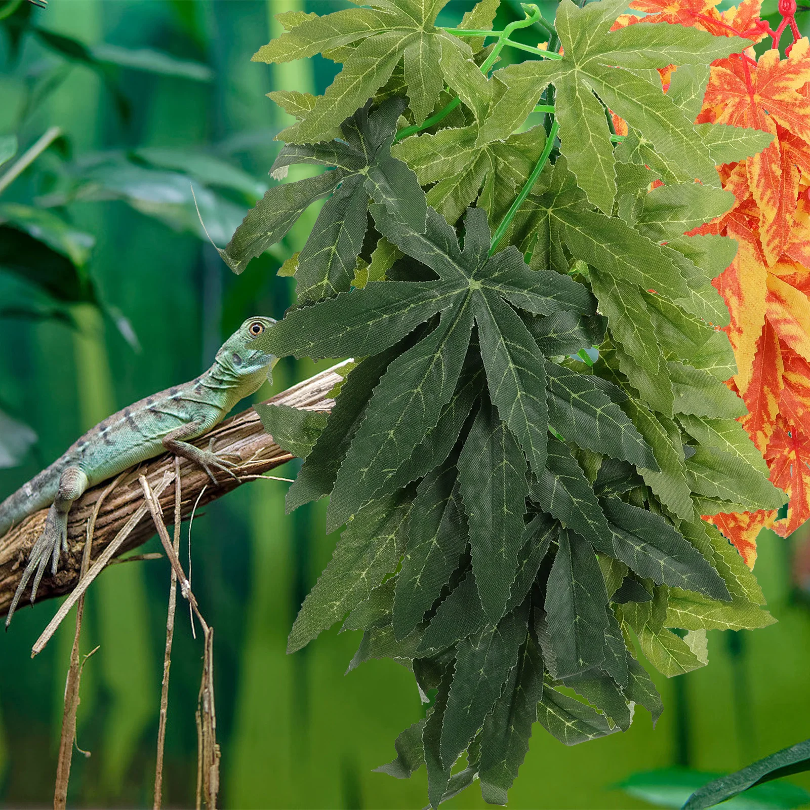 

3Pcs Artificial Vine Landscaping Ornaments Realistic Simulation Vines for Reptile Habitat Climbing Gecko Snake Cage Decor Pet