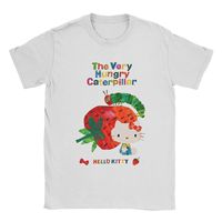 Men Strawberry Hello Kitty T Shirts Cute Pure Cotton Clothing Fashion Short Sleeve Round Collar Tees Printed T-Shirt