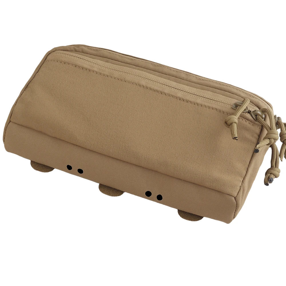 Tactical Lightweight Horizontal GP Pouch Expansion Molle Storage Bag Bidirectional Zipper Built-in Fixed Ring Sundry Tool Bag