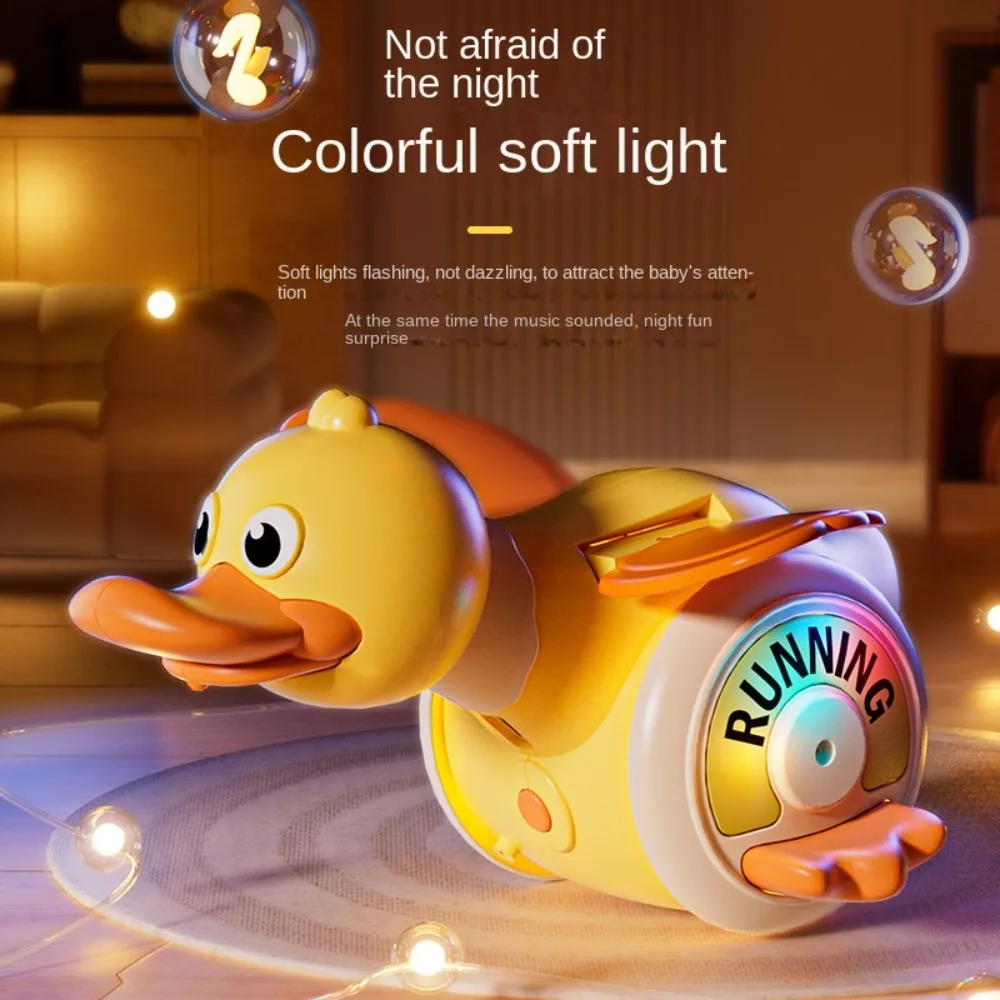 Interactive Baby Music Duck Toys Swinging USB Ducks Crawling Toy Yellow/Pink/Green Glowing Walking Singing Toy for Baby