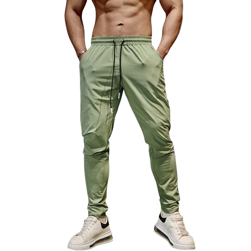 

Summer 2025 Pants Men Breathable Loose Running Sport Training Gym Sportswear Elastic Waterproof outdoor Zip pocket sweatpants
