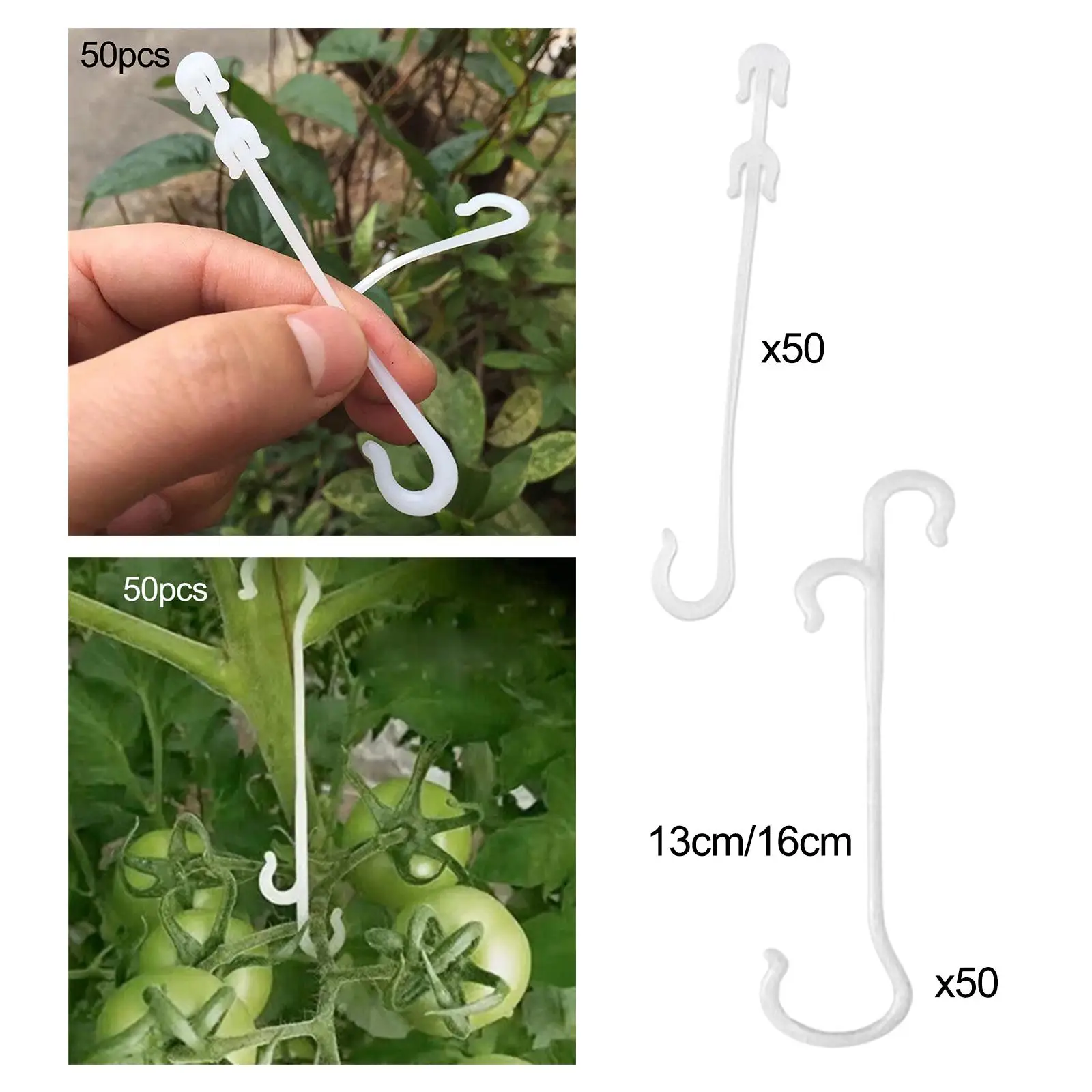 

50Pcs Tomato Plants Support Hook Reuseable Garden Plants Fixator for Loofah