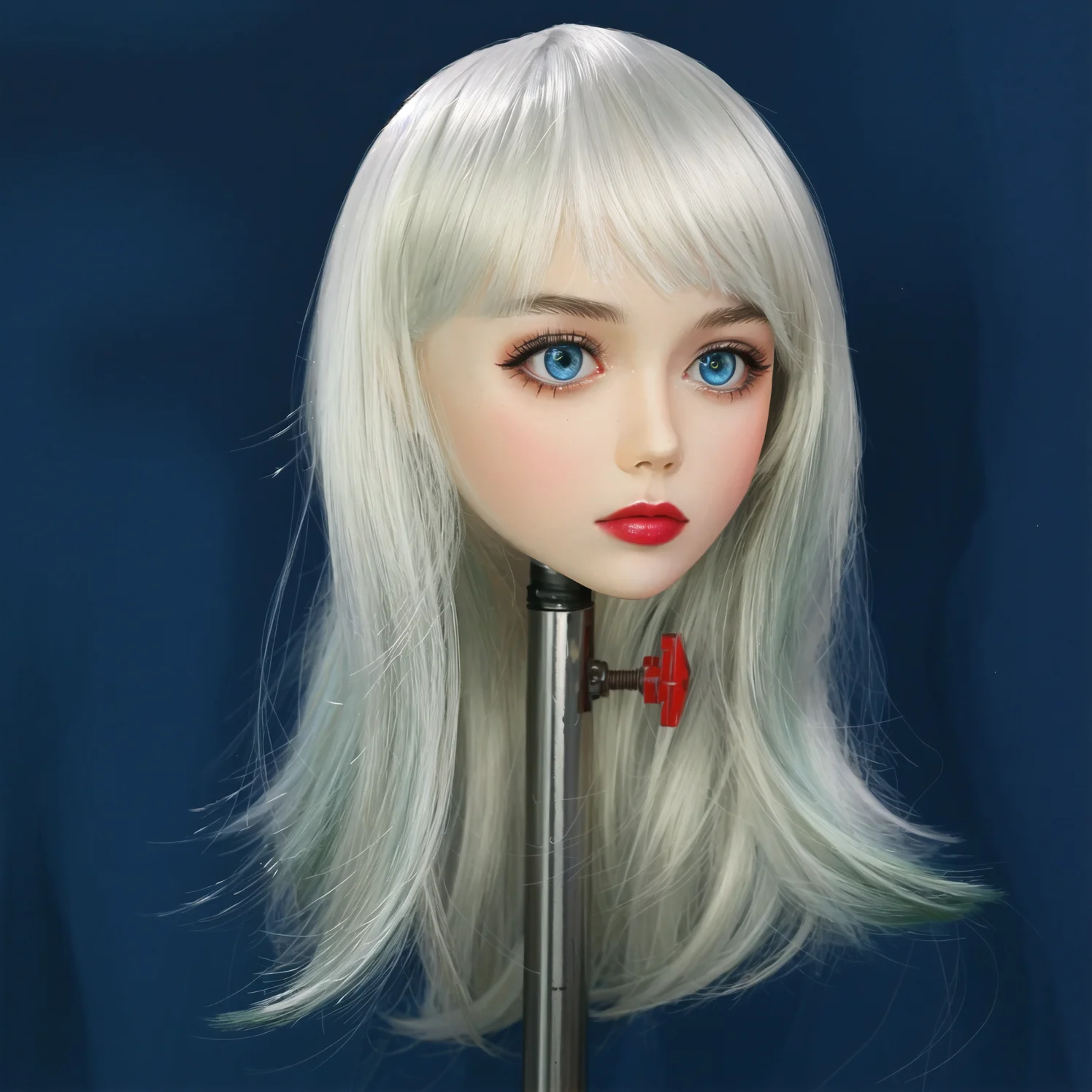 Modello perfetto per la testa della fidanzata, materiale TPE, occhi azzurri, consistenza morbida, decorazione da tavolo, giocattolo per adulti maschi, può essere venduto separatamente parrucca