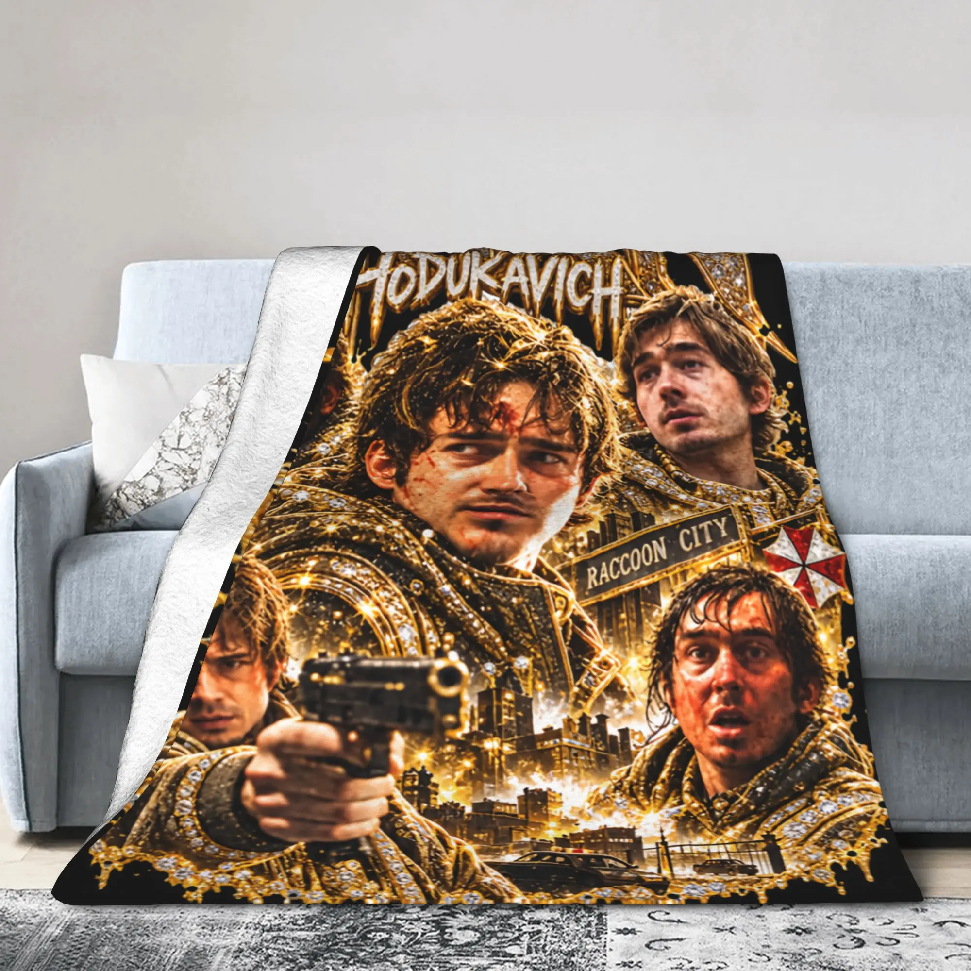 Bryan Hodukavich R-Residents Bryan Hodukavich Movie Knitted Blanket Fleece Lightweight Thin Throw Blanket for Travel Bedspread