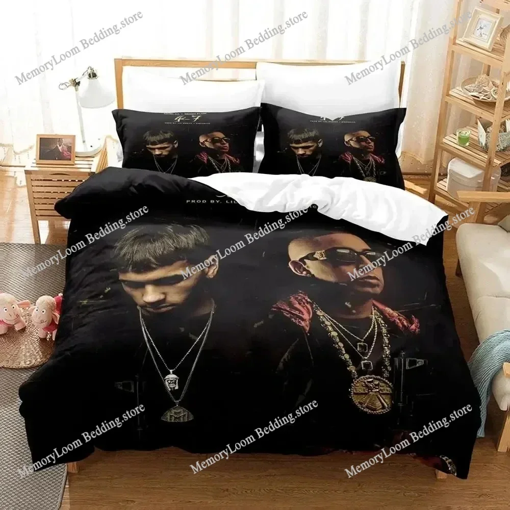 3D Print Real Hasta la Muerte Anuel Bedding Set Duvet Cover Bed Set Quilt Cover Pillowcase Comforter king Queen Size Boys Adult
