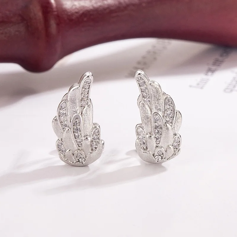 925 فضة أقراط للنساء هندسية مثير فتاة الموضة العصرية مجوهرات هدية حفلة الجناح شكل pendientes الزفاف #1