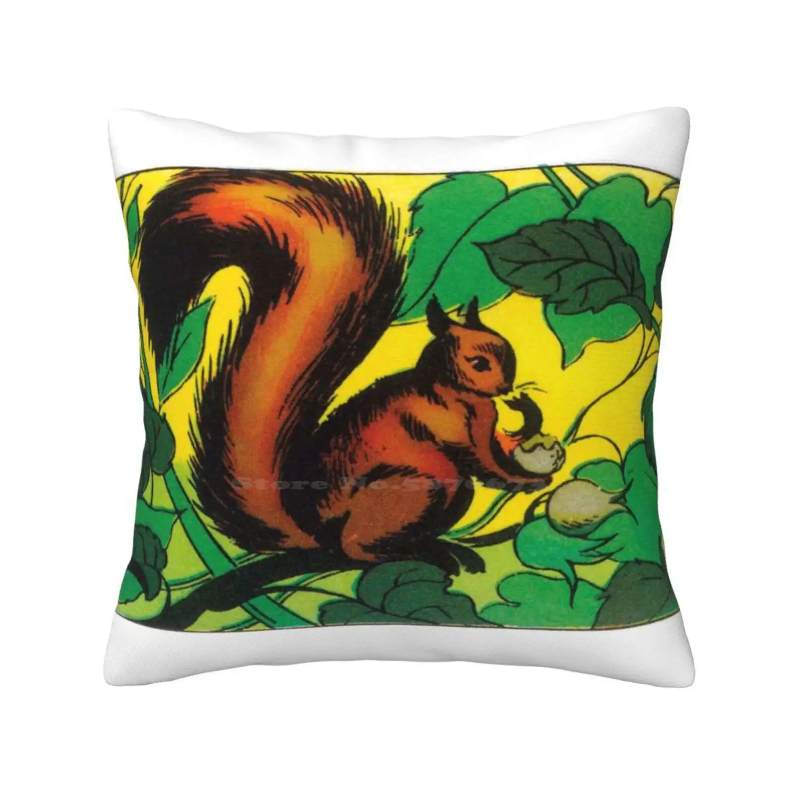 Squirrel Home Sofa Car Waist Throw Pillowcase Olivade Vintage Discovery Initiation Observation School Pedagogy Good Points 60S