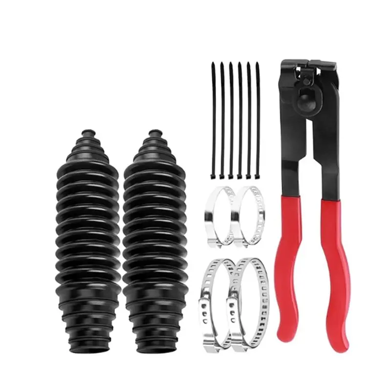 

Комплект для замены внутренней резиновой муфты рулевой тяги ABMR для рулевого механизма с зубчатой рейкой, с клещами для зажимов и дополнительными стяжными ремнями