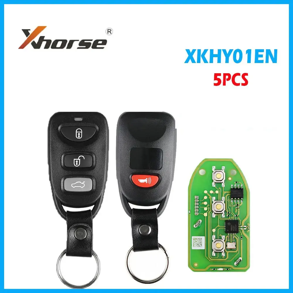 5PCS Xhorse XKHY01EN Wire Universal Remote Key for Hyundai 3+1 Buttons Remote Car Key for Xhorse VVDI Key Tool English Version