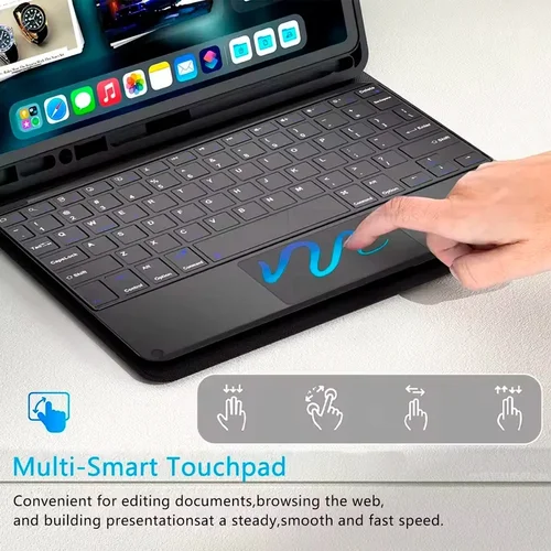 Imagen 2 del producto Fundas con Funda con teclado Bluetooth para iPad Pro 11 pulgadas iPad 9a 10a generación 10,9 Air 5 4 10,2 Mini 6 Mini 7 Funda