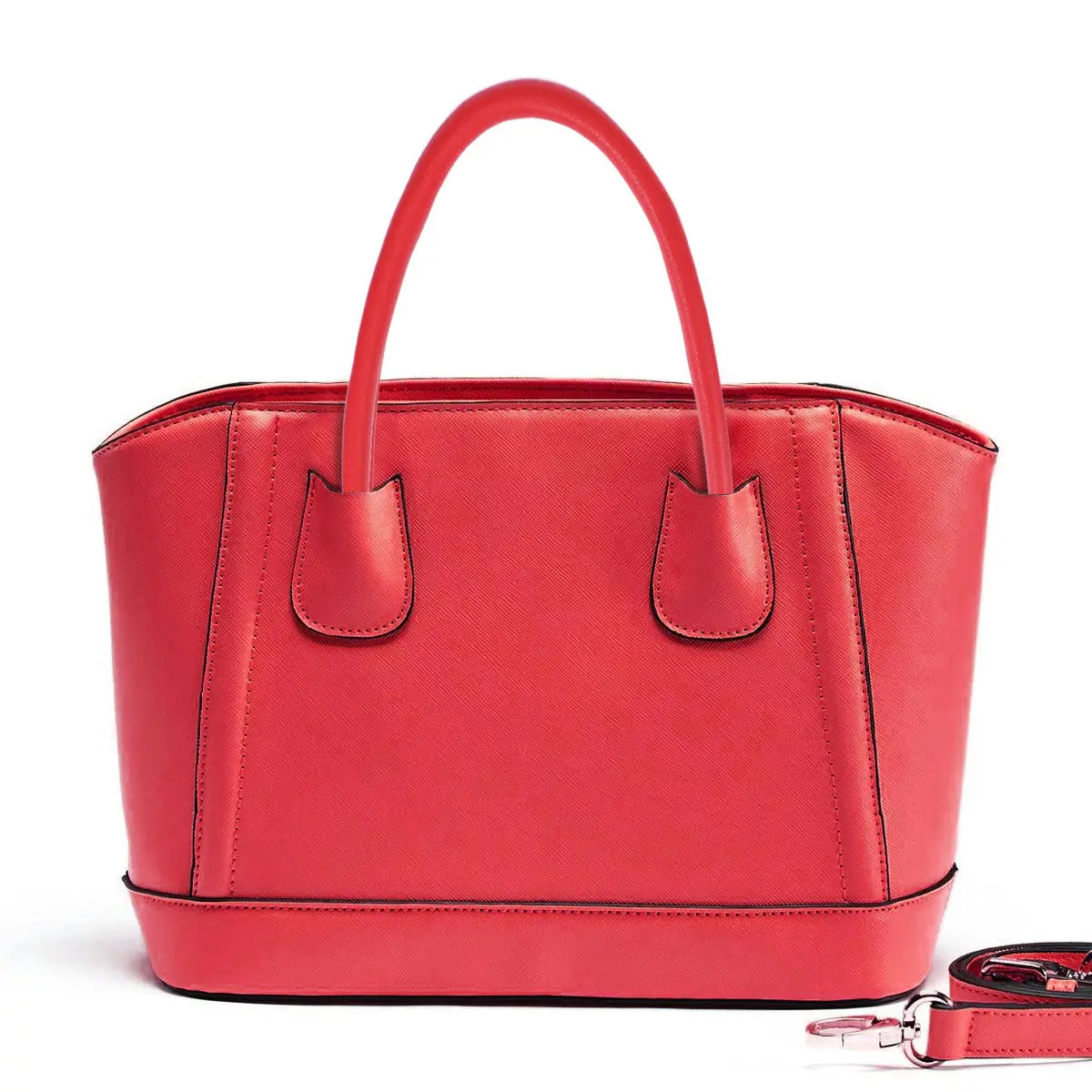 One Pair Red PU Handbag Handles Replacement Straps for Purse Bag Wallet Soft Comfortable Elegant Design
