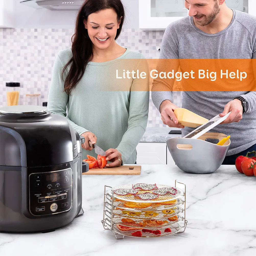 

5 Stackable Layers Dehydrator Rack Large Size Air Fryer Accessories Oven Drying Equipment Fruit Meat Nutrient Locking Storage