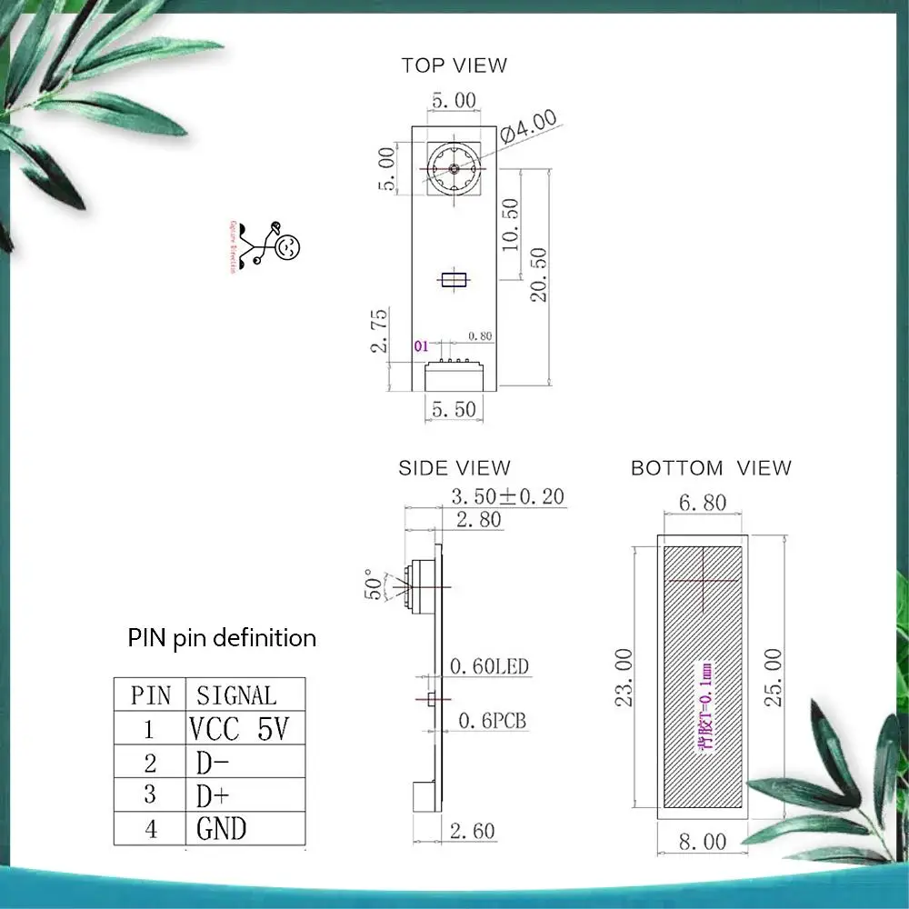 YSS-30W Pixel USB2.0 OV7675 Camera Module +40CM USB Cable For Laptop