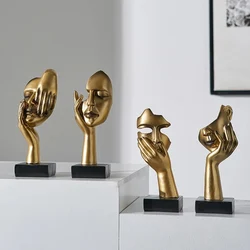Nordic Statue Abstract Resin Desktop Ornaments Sculpture Miniature Figurines Face Character Art Crafts Office Home Decoration