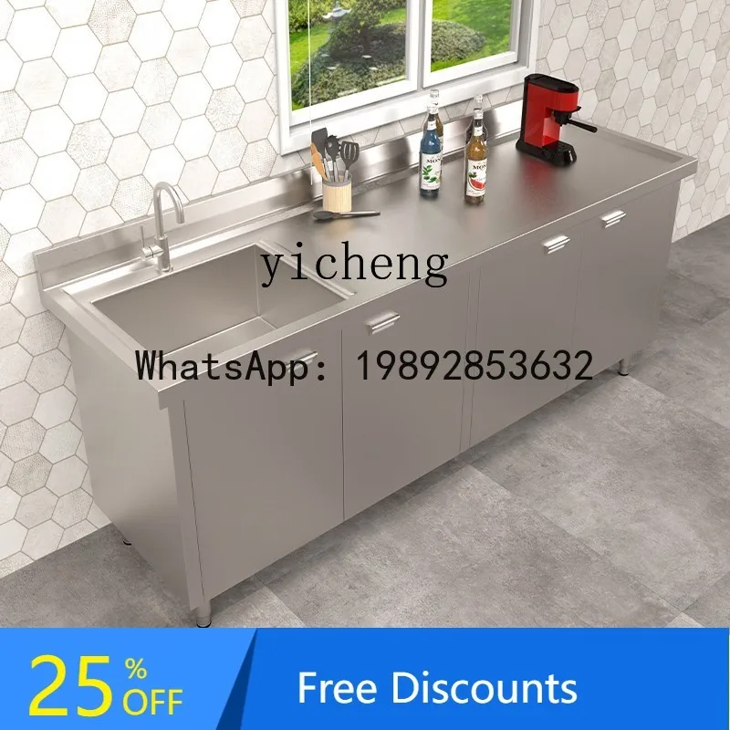 B1 مع سطح متكامل للاستخدام المنزلي والتجاري، خزانة حوض المطبخ المصنوعة من الفولاذ المقاوم للصدأ 304 المخصصة #1