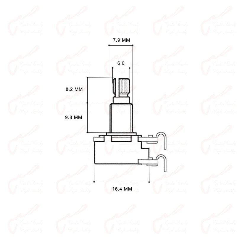 New - 1 Piece  MN250K/MN500K Dual Blend Balance Potentiometer(POT) With Center Detent 【Made in Korea】