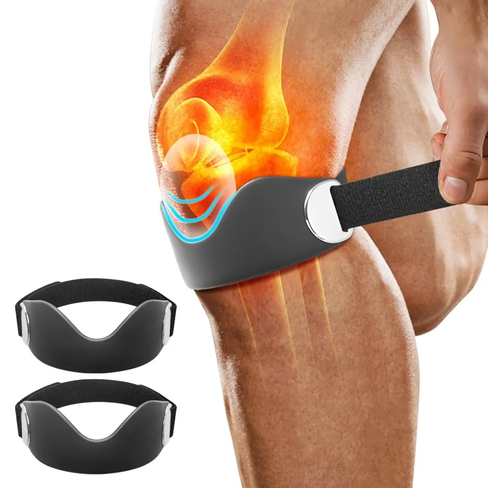 Adjustable Non-Slip Patella Band Stabilizer Knee Brace Silicone Patellar Tendon Support Strap for Tendonitis/Sports