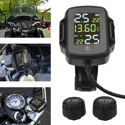 With QC 3.0 Tyre Temperature Alarm System USB Charger For Phone Tablet Motorcycle TPMS With 2 External Sensors