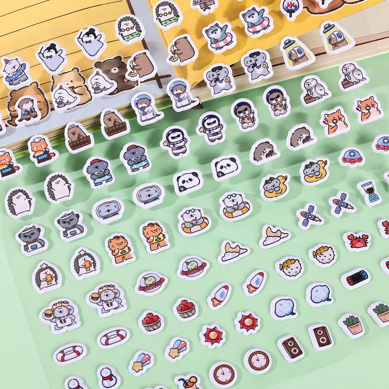 2Pcs Animal Theme PVC Puffy Decor Stickers, Mini Cartoon Bubble Stickers for Journal Planner Album DIY Projects