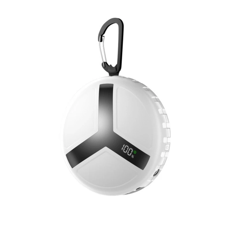 10000mAh Power Bank with Outdoor Wearable Hook Retractable Cable and Super Fast Charging Function Mobile Power