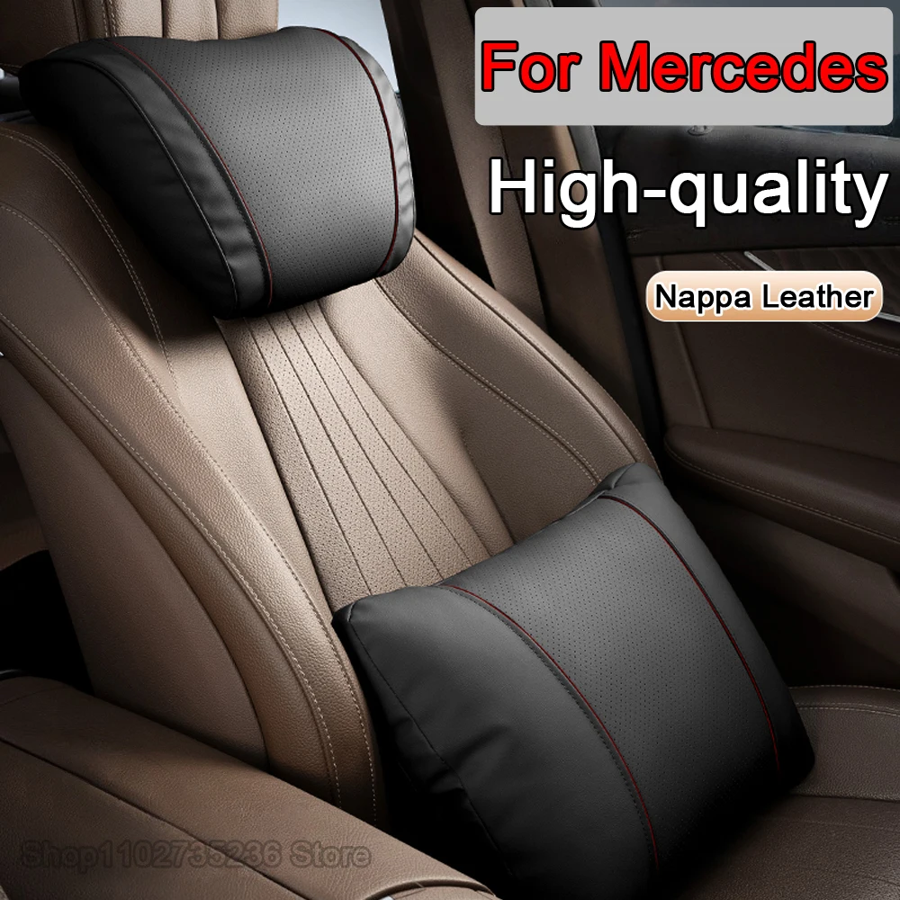 For Mercedes Benz Maybach S-Class Headrest Luxury Car Pillows Car Travel Neck Rest Pillows Seat Cushion Support NAPPA Leather