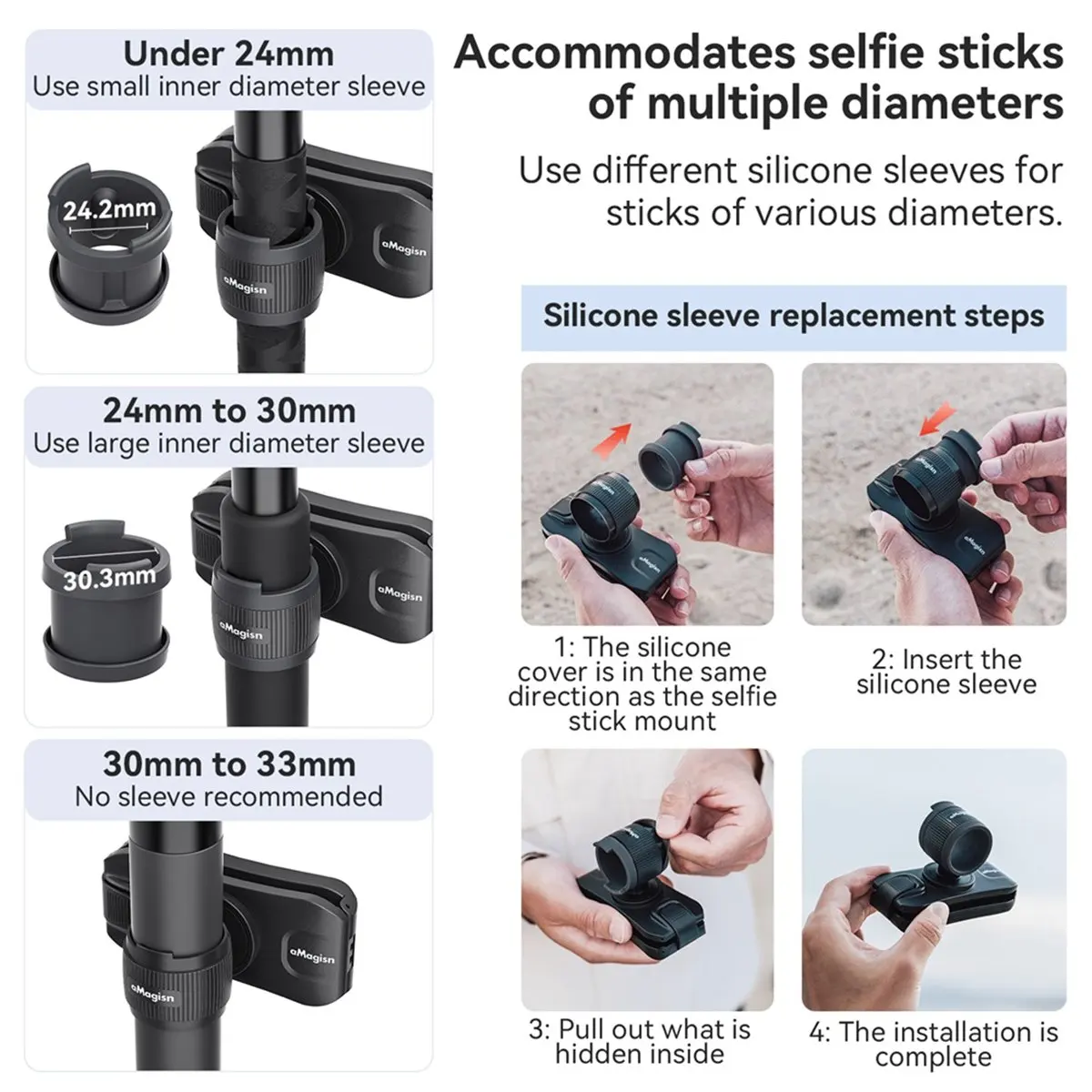 M85K  Selfie Stick Holder Hands-Free Backpack Strap Clamp Mount for X4 X3 Pro 2 13 Accessories