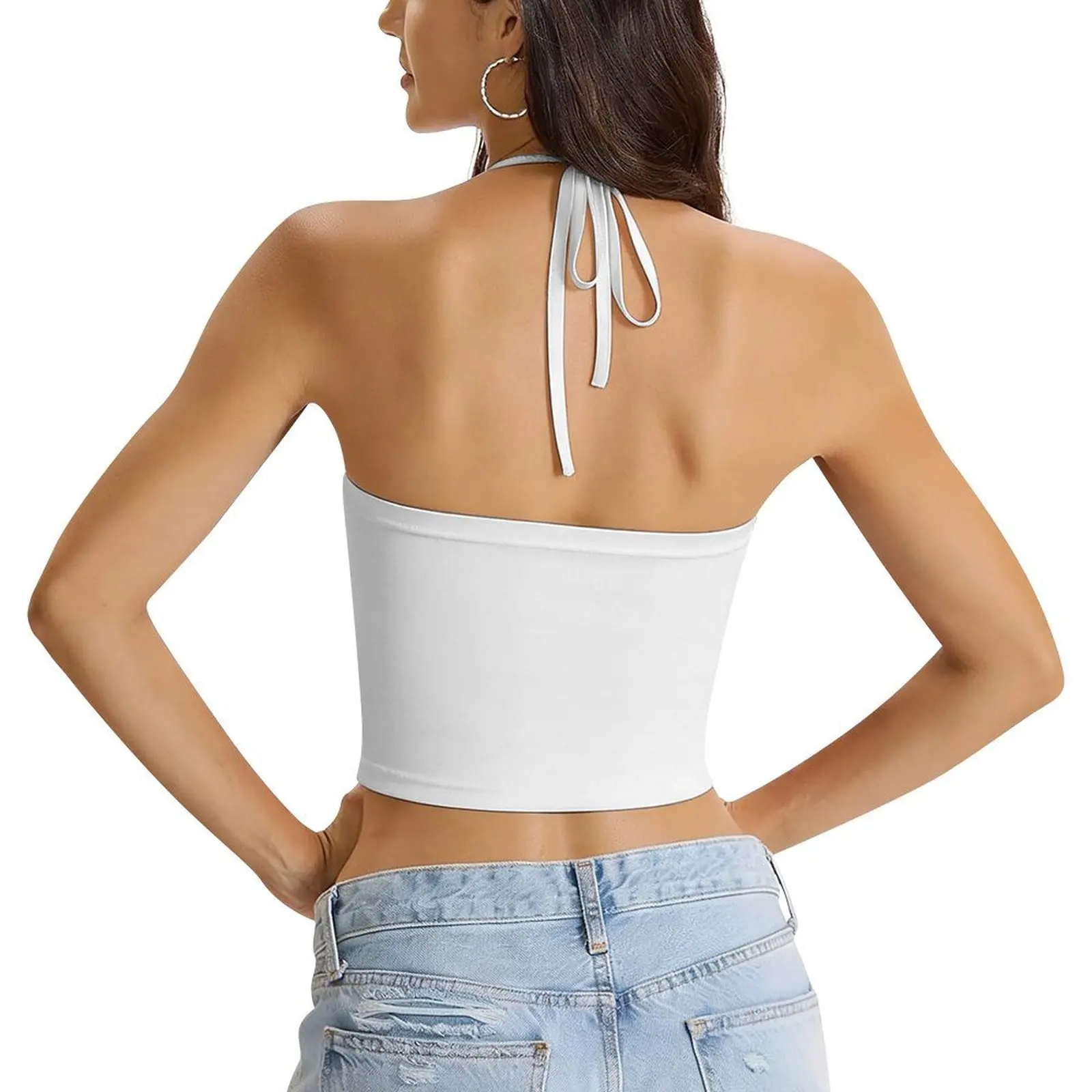 Halter Tops for Women Summer Sleeveless Going Out Outfits Y2K Trendy Cute Crop Tank Top Clothes - view 6
