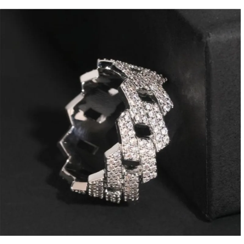 

Baguette & Round Zirconia Cross Statement Ring – Silver Plated, Hip Hop Luxury Unisex Jewelry​ wedding rings mens rings
