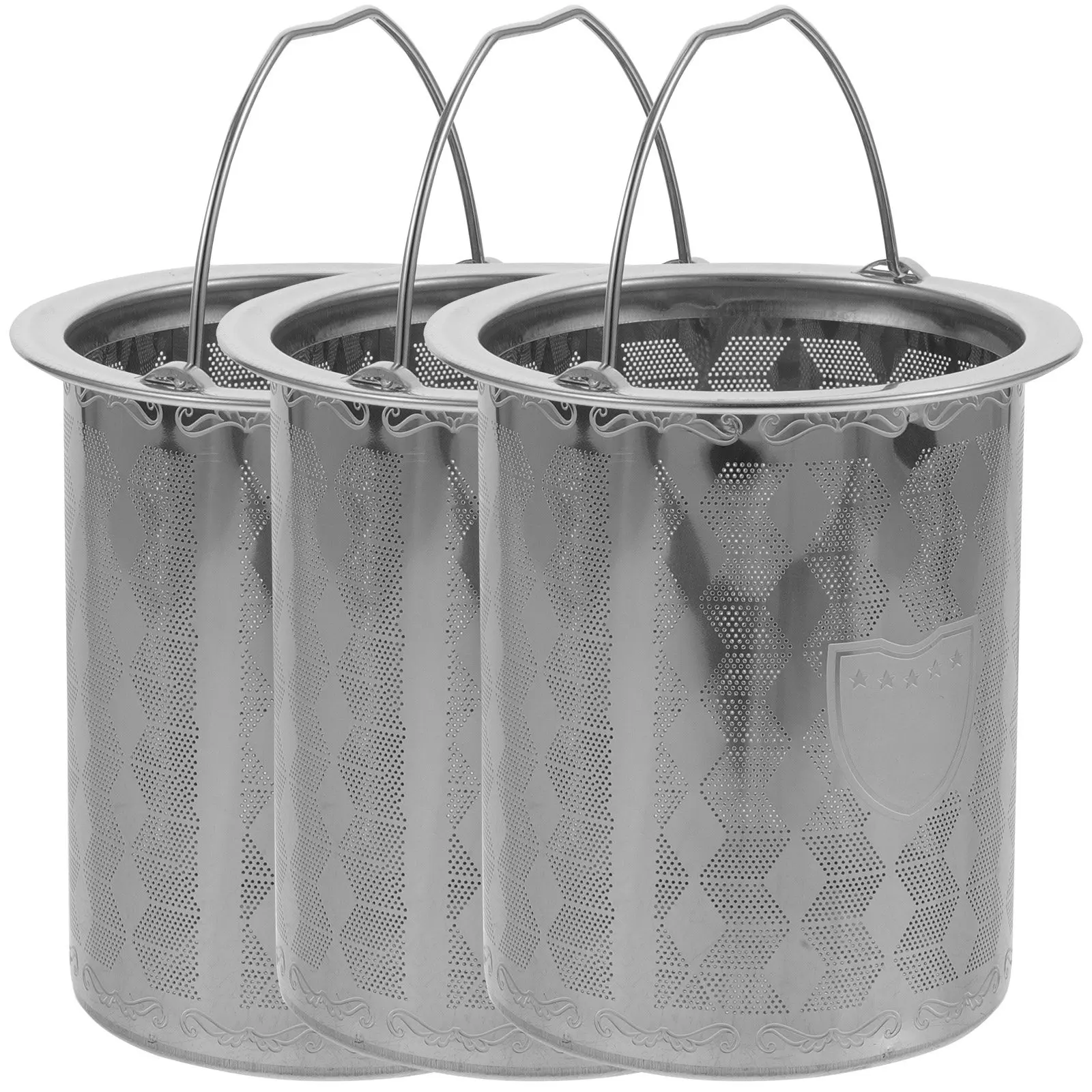 3Pcs Metal Tea Strainer Insert Exquisite Mesh Design Strong Deformation-Resistant Tea Pot Accessories for Daily Use Gift