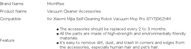 For Xiaomi Mijia MI Self-Cleaning Robot Vacuum Mop Pro STYTJ06ZHM Accessories Spare Parts Replacement Brush HEPA Filter Rags