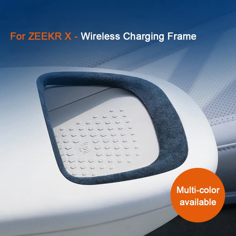 

For ZEEKR X 2023 2024 2025, Super Suede Car Center Console Wireless Charging Trim Frame Decorative Mat Interior Car Accessories