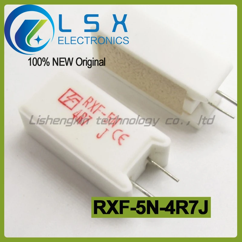 

10pcs RXF-5N-4R7J 5W 4.7R 130℃ 5W4R7J Overtemperature Overheat Fusing Protection Ceramic Shell Cement Resistor